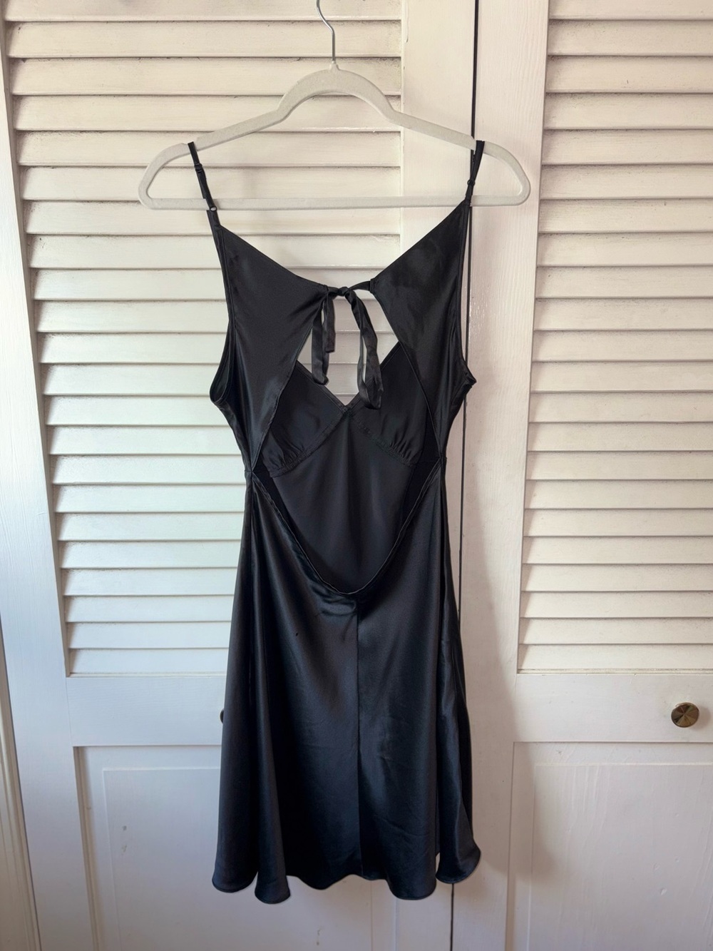 NWT Vintage Victoria's Secret 100% Silk Open Back Mini Slip Dress Black M Y2K - Picture 5 of 6